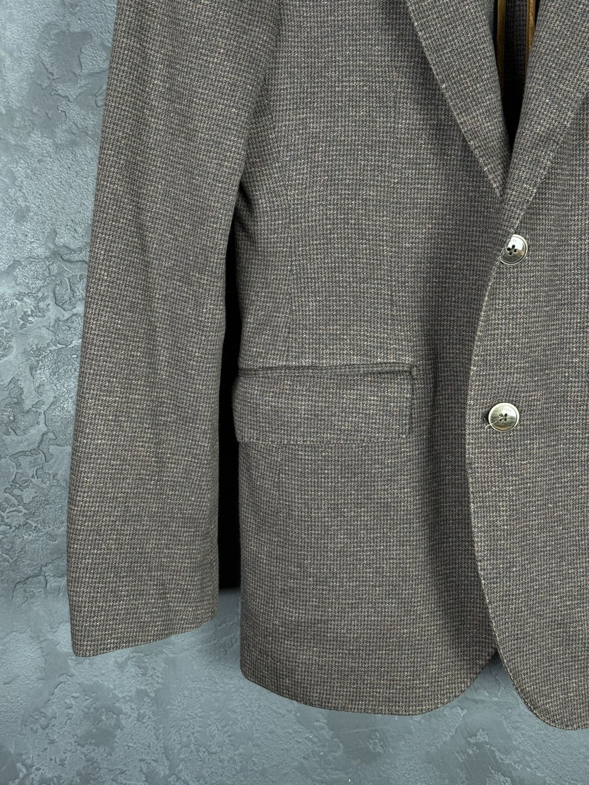 Hackett Hackett London Two Buttons Tweed Wool Brown Blazer Jacket Size 46R - 3 Thumbnail