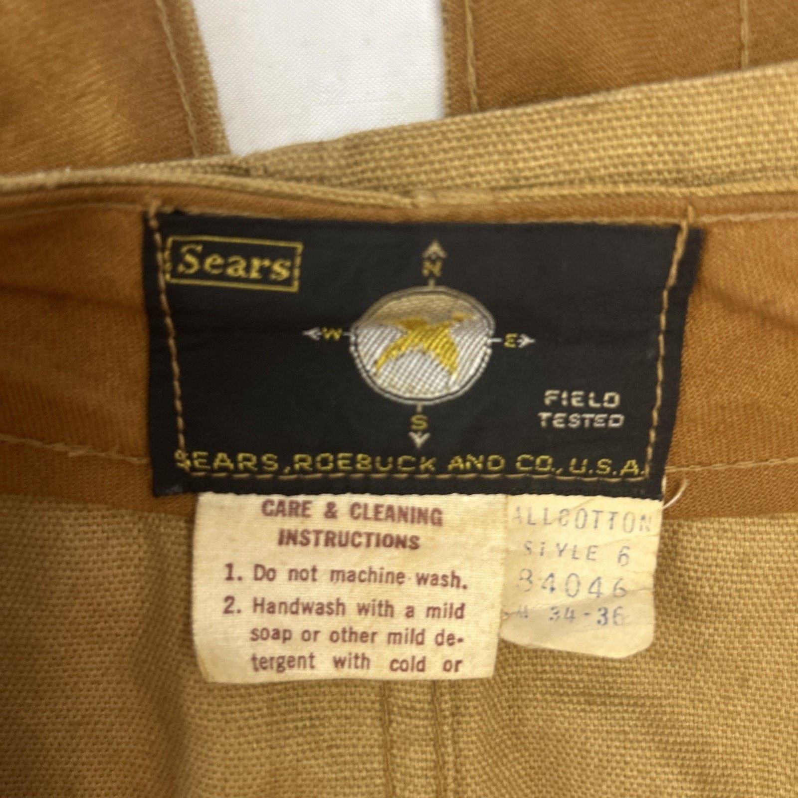 Sears Vintage Bullet Vest Sears Roebuck Co Hunting Brown No Holes Size ONE SIZE - 7 Thumbnail