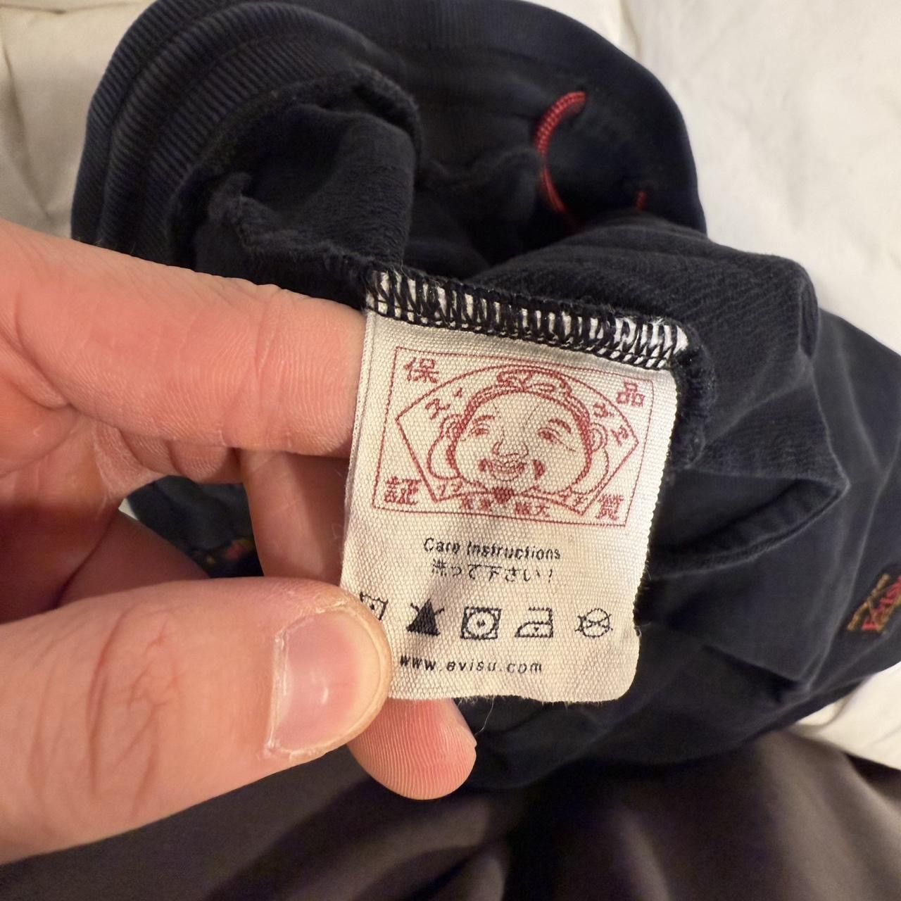 Evisu Y2K Evisu Seagull Print Black Embroidered Cuffed Sweatpants Size US 30 / EU 46 - 4 Thumbnail