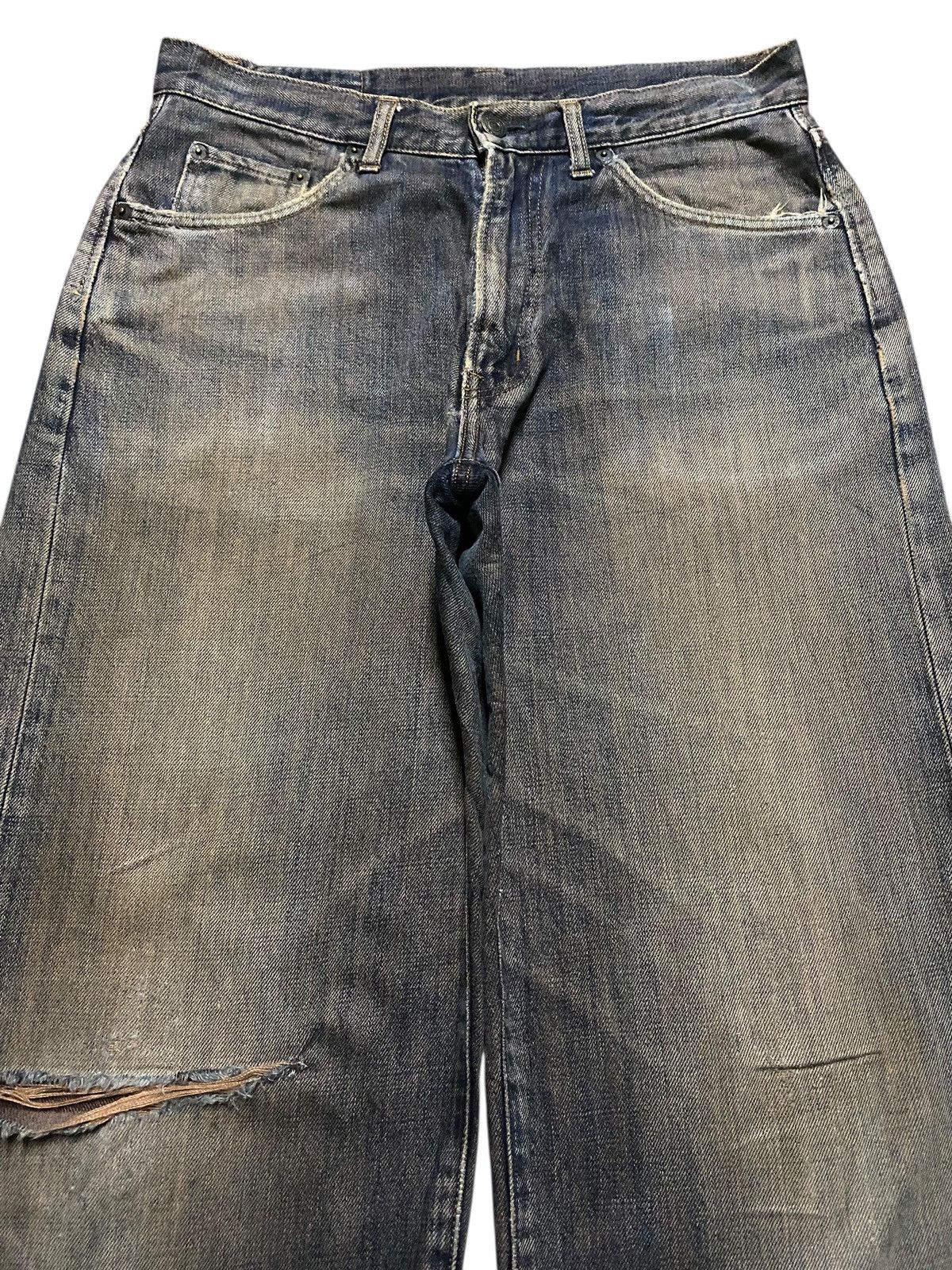 Japanese Brand Vintage Gold Rush Mud Wash Distressed Baggy Jeans Size US 31 - 3 Thumbnail