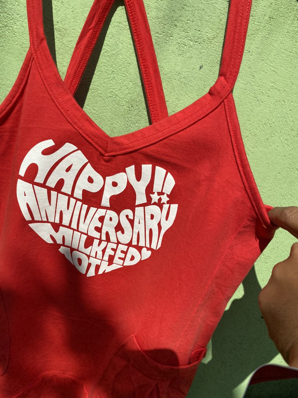 Japanese Brand Y2K Cute Red MILKFED Pocket Tank Dress Sleeveless Top Size ONE SIZE - 4 Thumbnail
