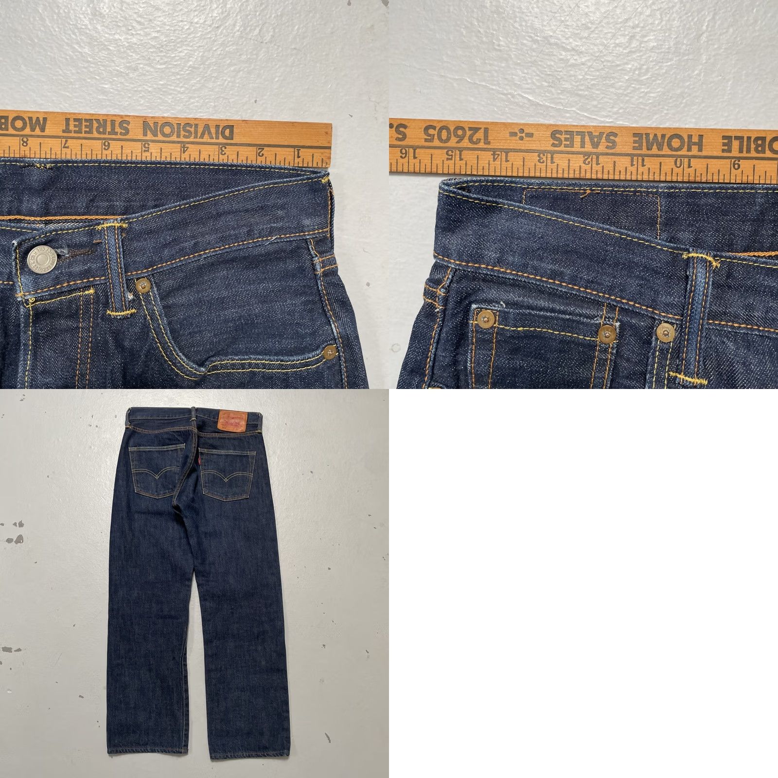 Levi's Levi’s 501 Selvedge Dark Blue Denim Jeans Vintage Style 30x34 Jeans Men Regular 30 Dark Blue Selvedge 501 Vintage USA Retro Workwear Heritage Mens Size US 30 / EU 46 - 8 Thumbnail