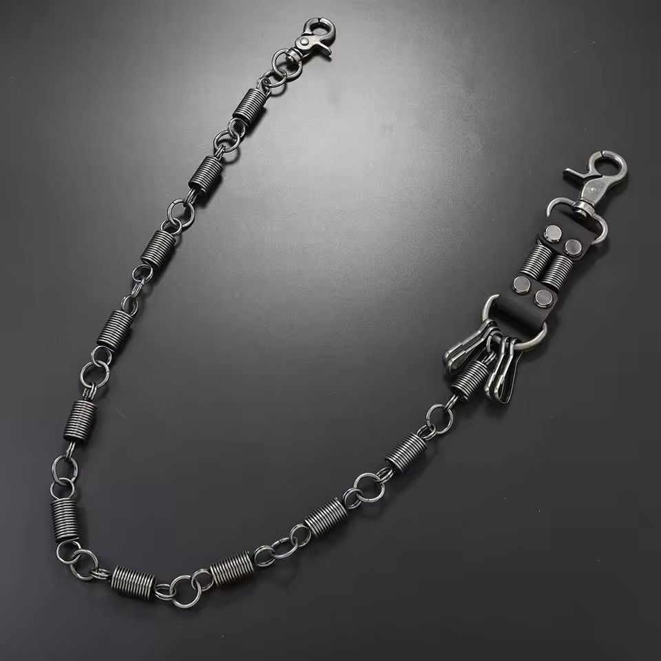 Jewelry INDUSTRIAL Spring-Link Wallet Chain - Distressed Metal Size ONE SIZE - 1 Thumbnail