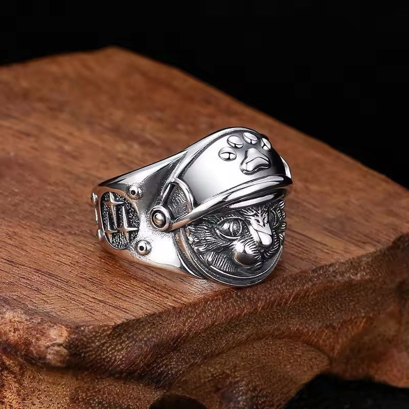 Jewelry Retro Cute Kitten Knight Cat Ring Size ONE SIZE - 4 Thumbnail