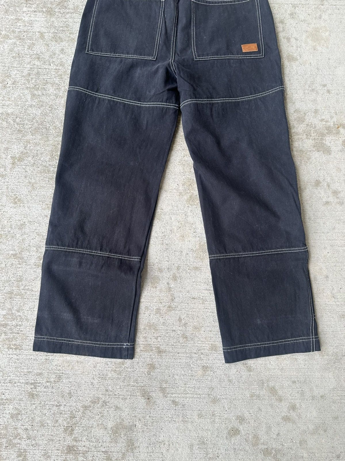 Other Black Contrast Stitch Double Knee Pants Size US 32 / EU 48 - 8 Thumbnail