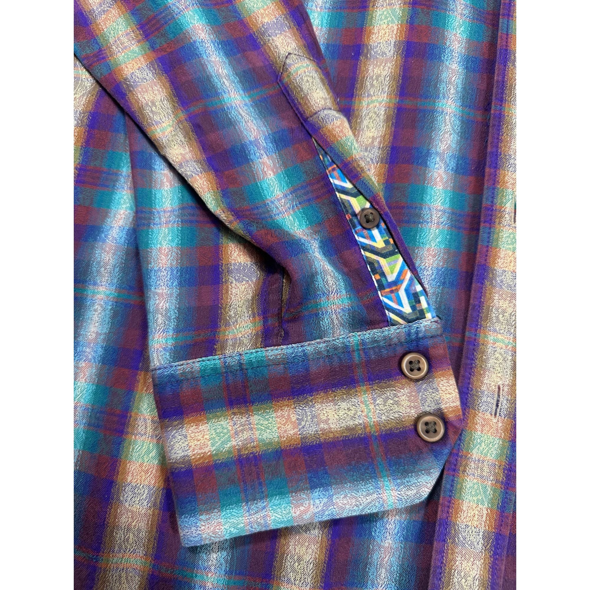 Robert Graham Robert Graham Purple Beige Plaid Men's Long Sleeve Button Do Size US M / EU 48-50 / 2 - 7 Thumbnail