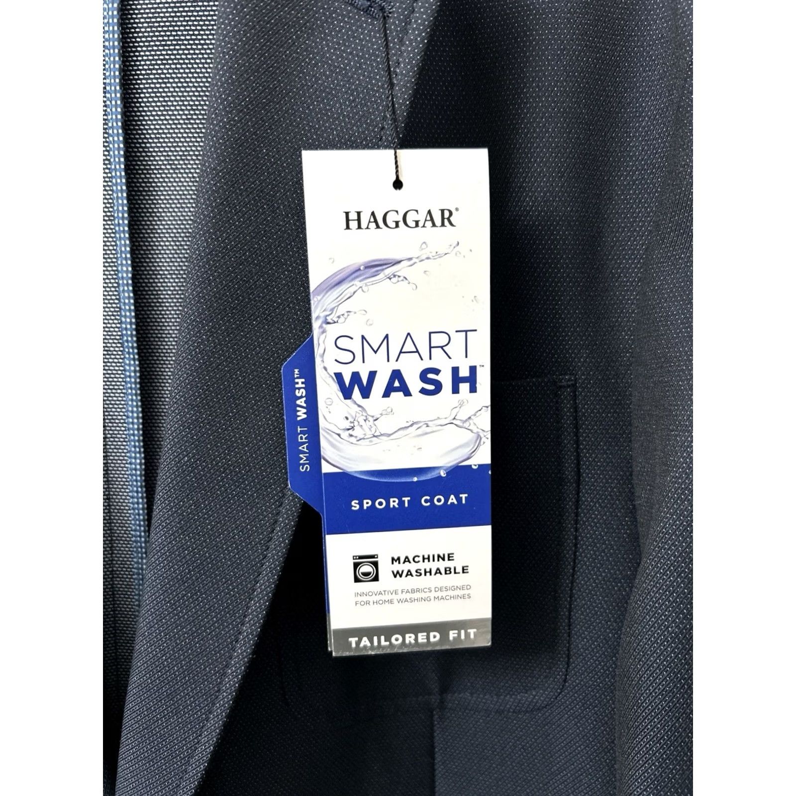Haggar Haggar Sport Coat Blazer Mens M 40-42 Blue Tailored Fit 2 Buttons Jacket NWT Size 40R - 4 Thumbnail