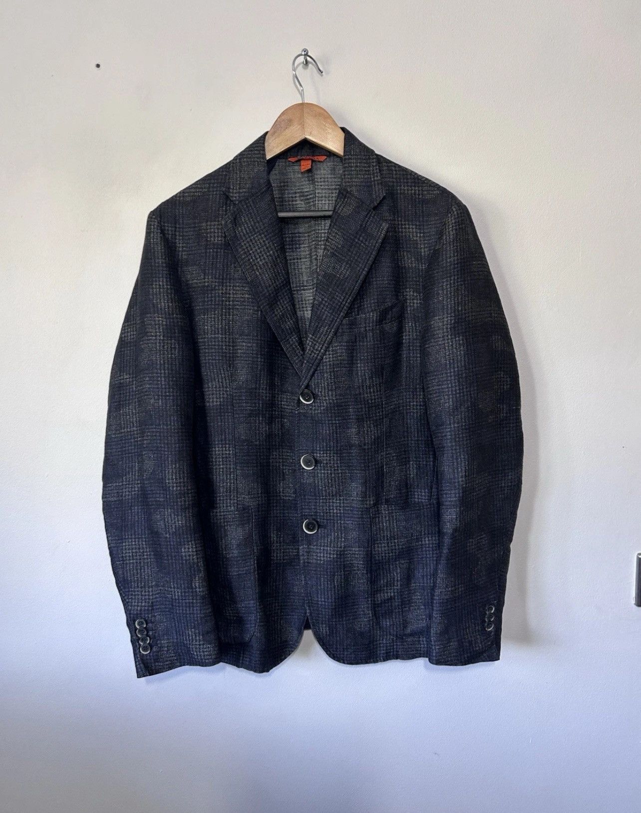 Barena Venezia Barena Linen Blazer, Navy Camo Pattern. EU size 48 Size 40R - 1 Thumbnail