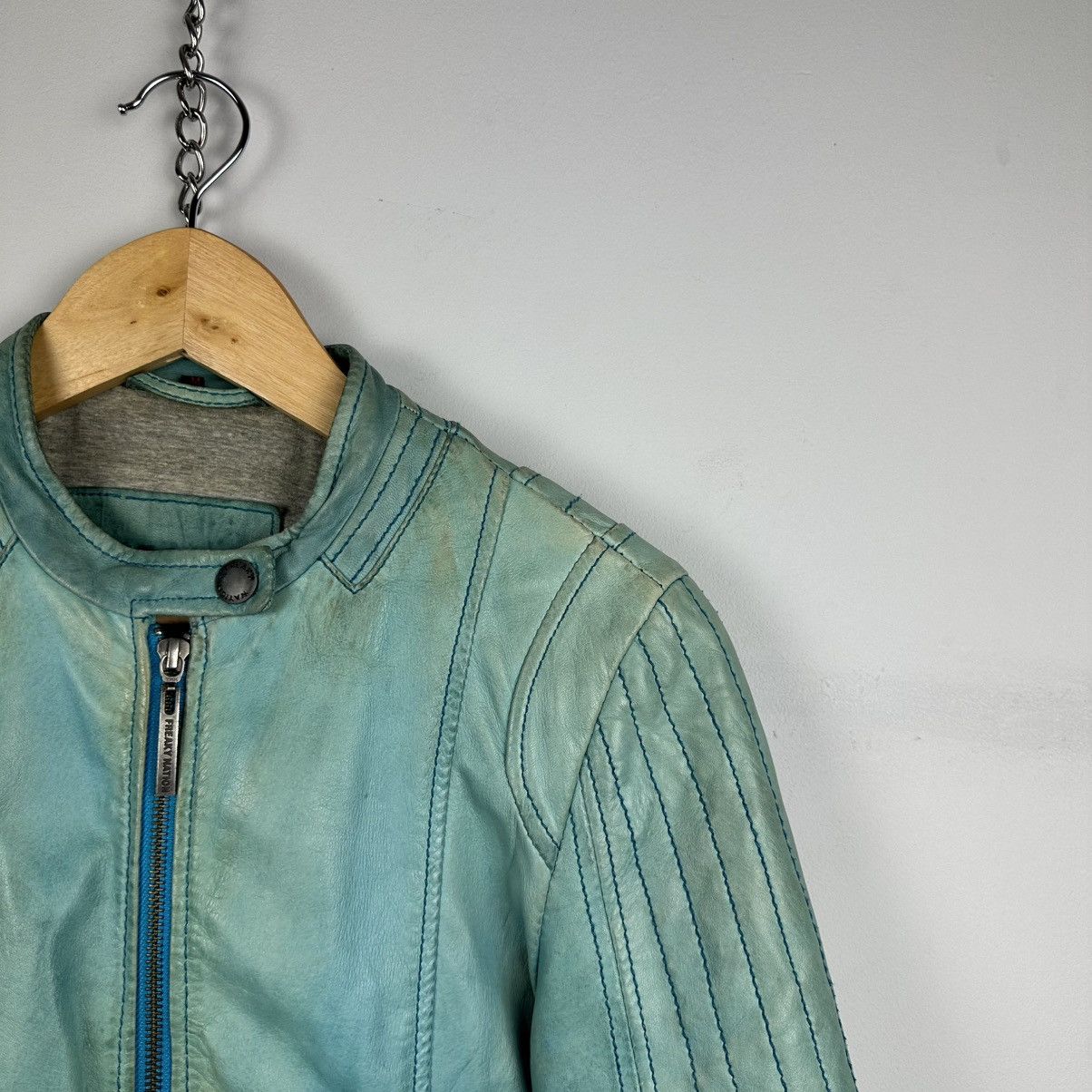Vintage Vintage Rare Freaky Nation Crazy Faded Leather Jacket Size M / US 6-8 / IT 42-44 - 3 Thumbnail