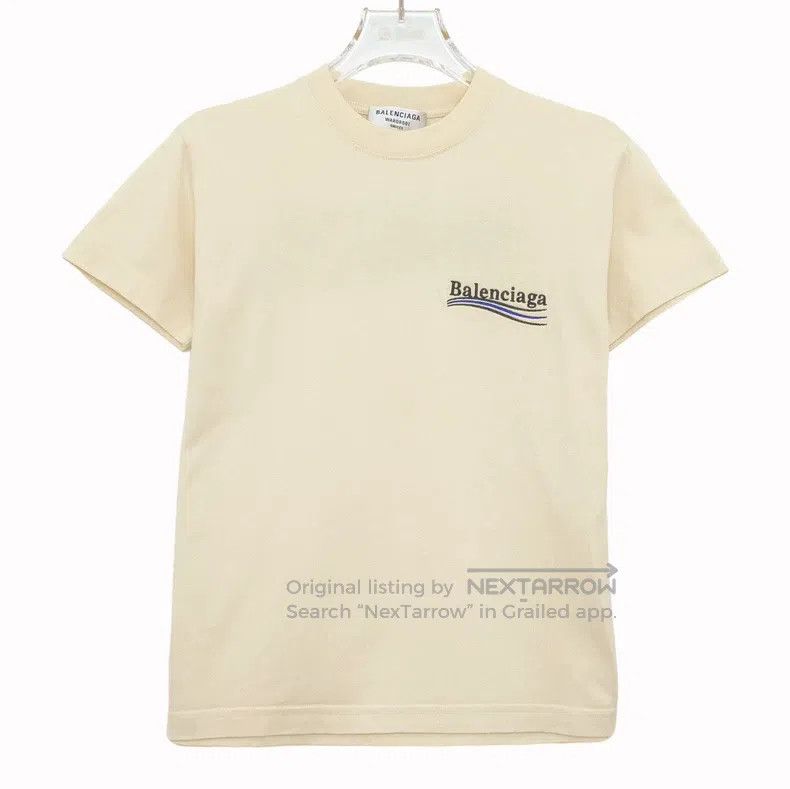 Balenciaga Solid Color Logo Letter Print Round Neck T-Shir