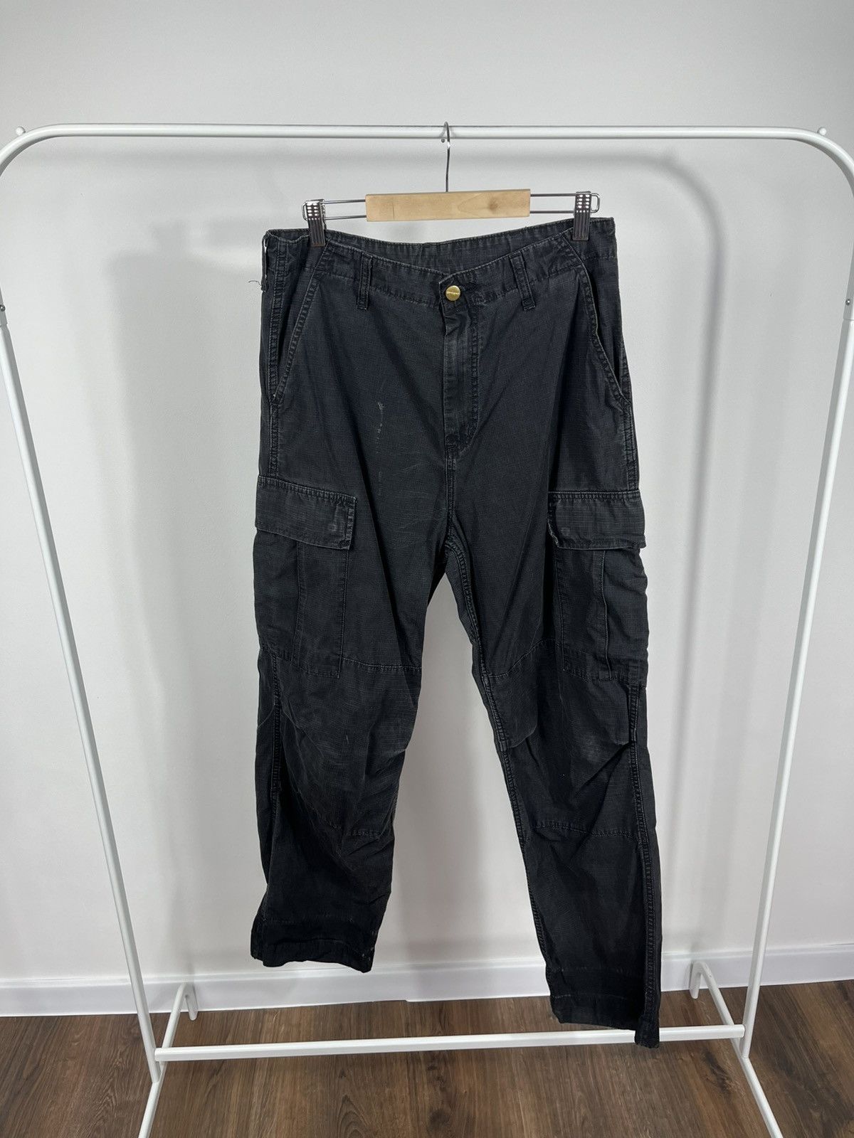 Carhartt Cargo Pants W30 L32 Distressed Black Workwear