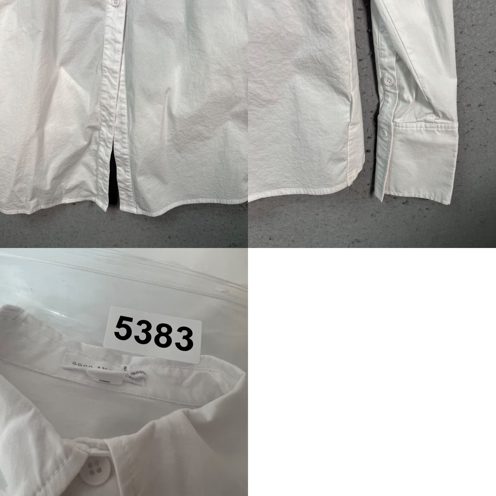 Good American Good American Button-Up Shirt XS White Cotton Blend Tie-Back Detail Women Long Sleeve Collared Shirt Size XS / US 0-2 / IT 36-38 - 8 Thumbnail