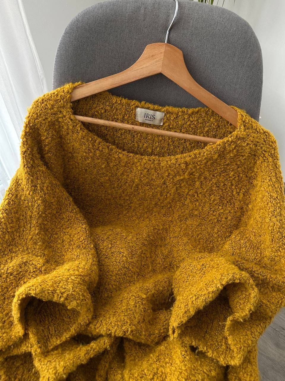 Iris von Arnim × Vintage Vintage Iris Firenze Yellow Cardigan Poncho Sweater Size US L / EU 52-54 / 3 - 11 Thumbnail