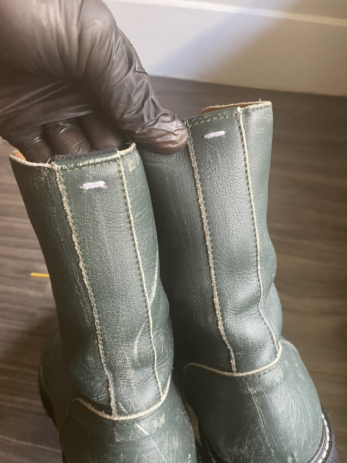 Maison Margiela FW17 Distressed Green Combat Boot Size US 10 / EU 43 - 6 Thumbnail