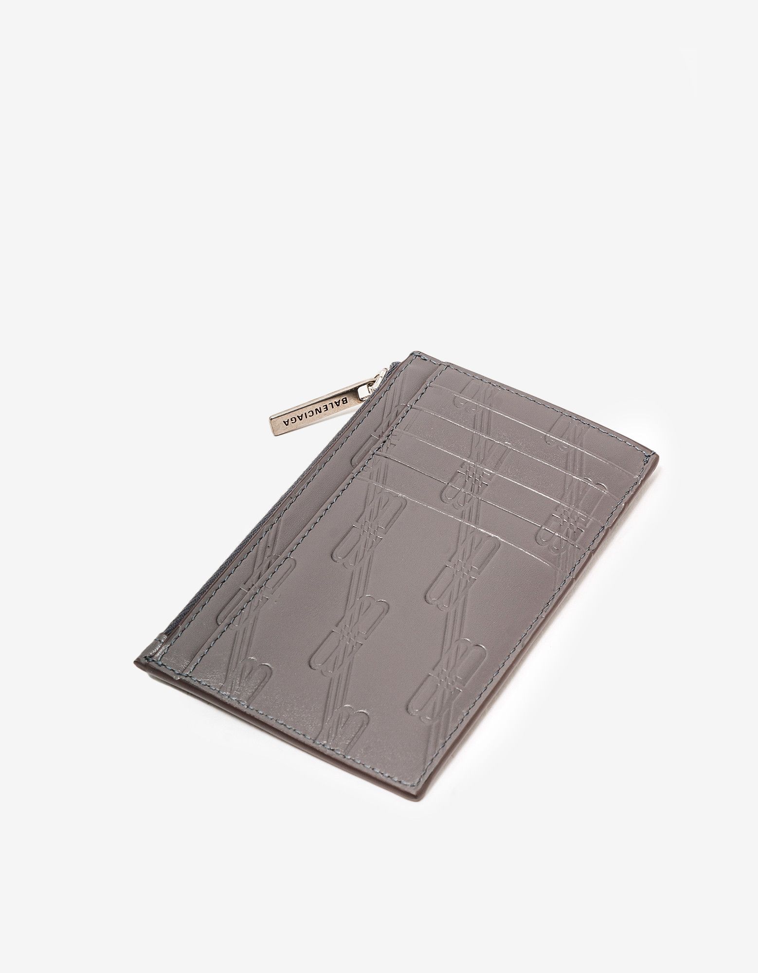 Balenciaga Balenciaga Dark Grey BB Monogram Zip Card Holder Size ONE SIZE - 5 Thumbnail