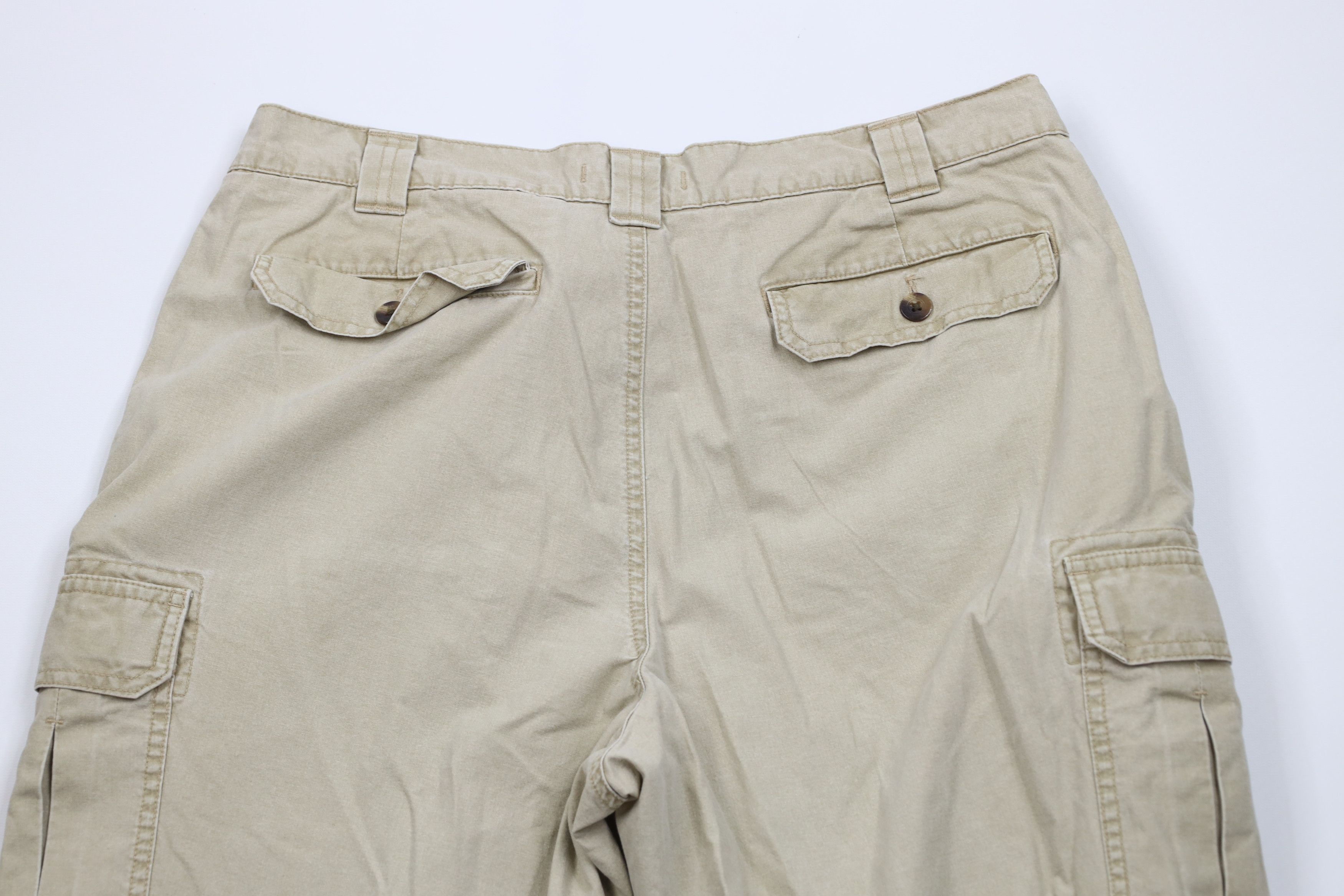L.L. Bean × Vintage Vintage 90s LL Bean Stonewash Safari Bush Cargo Pants Beige Size US 35 - 10 Thumbnail