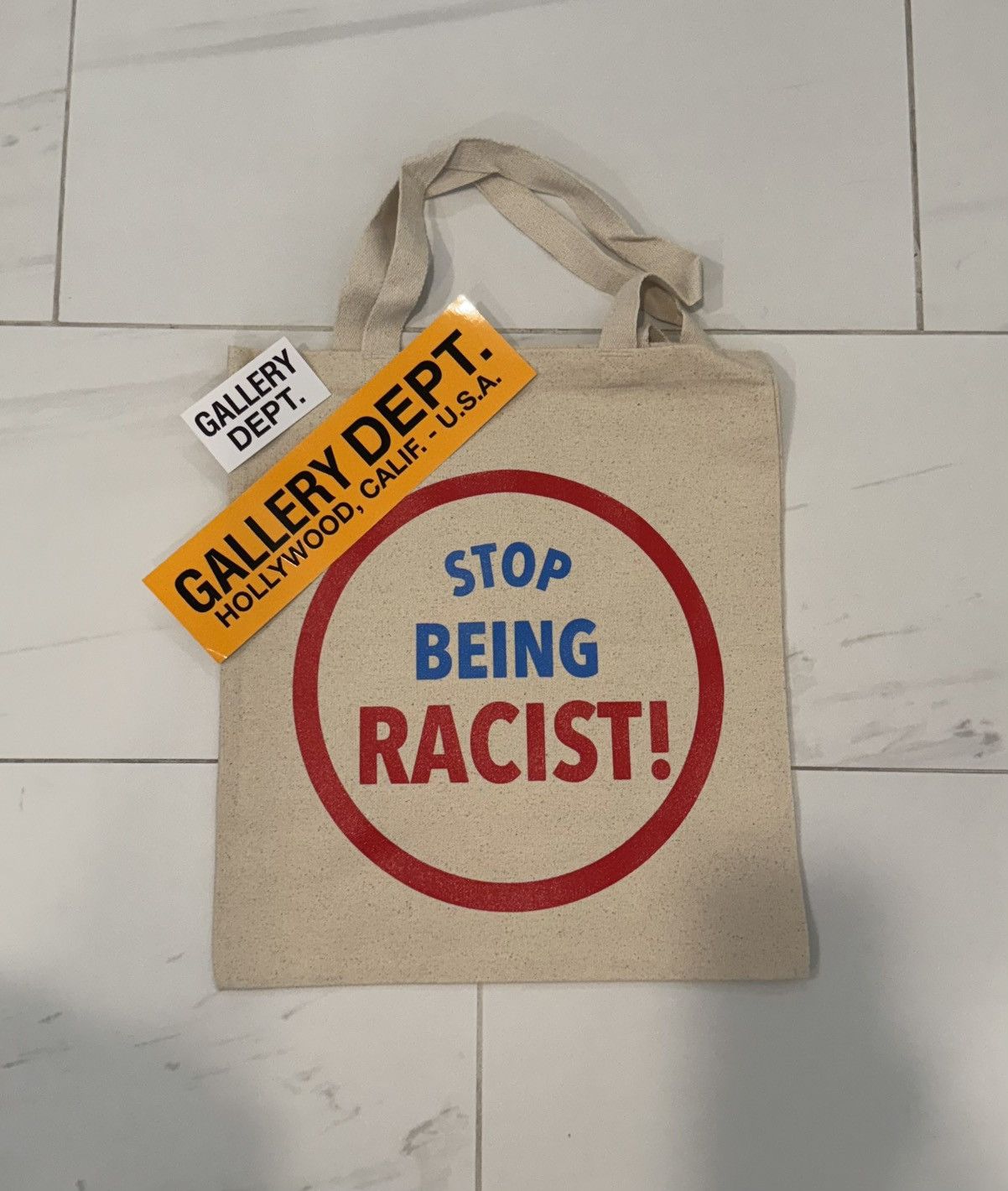 Gallery Dept. Gallery Dept. “Stop Being Racist!” Tote Medium Size ONE SIZE - 1 Thumbnail