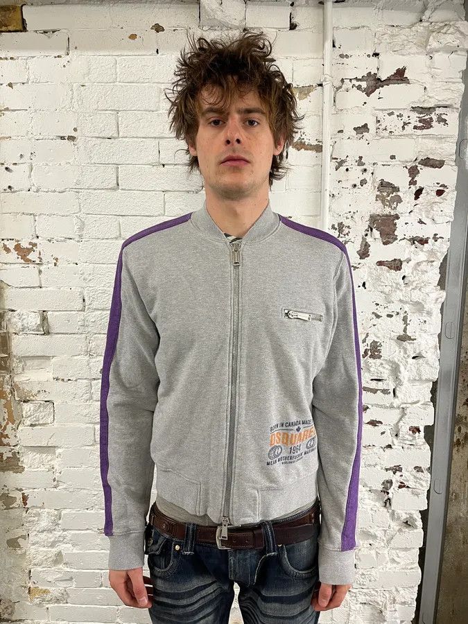 Dsquared2 2000s Dsquared2 Logo Zip-Up Grey Purple Sweater Size US M / EU 48-50 / 2 - 2 Thumbnail