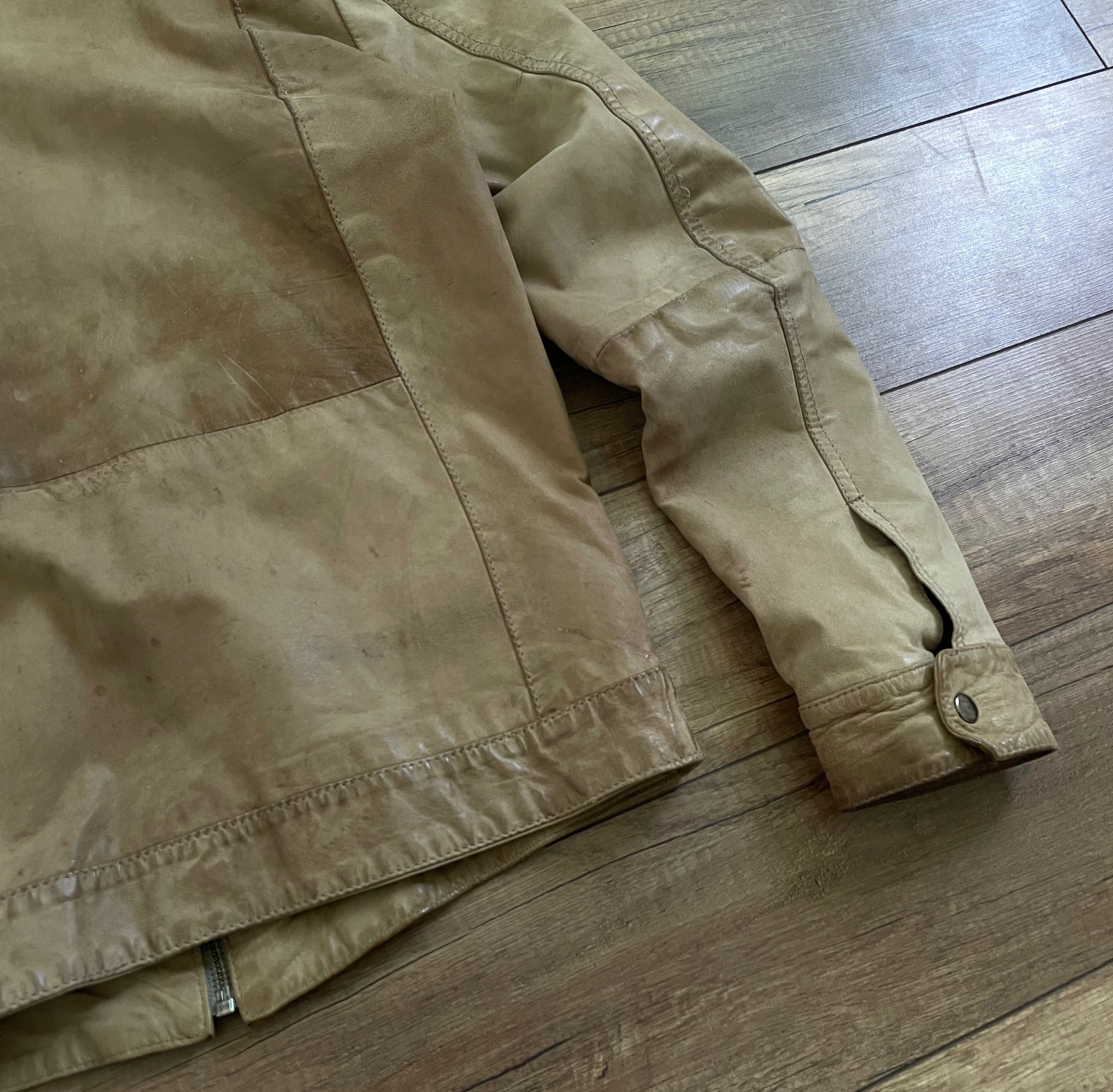 Jack & Jones Jack Jones Distressed Heavy Leather Jacket Bomber Size US L / EU 52-54 / 3 - 5 Thumbnail