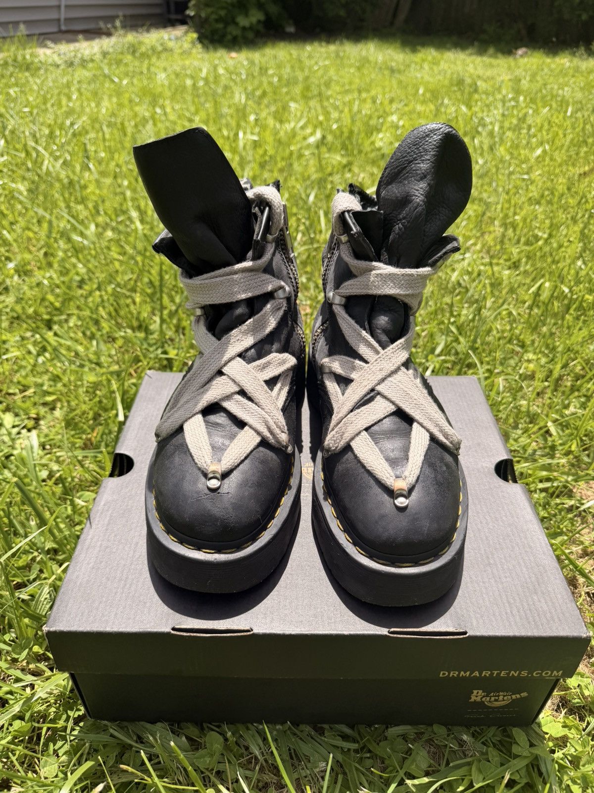 Rick Owens Rick Owens Doc Marten Jumbo Lace Quad Pentagram Boot Size US 9 / EU 42 - 2 Thumbnail