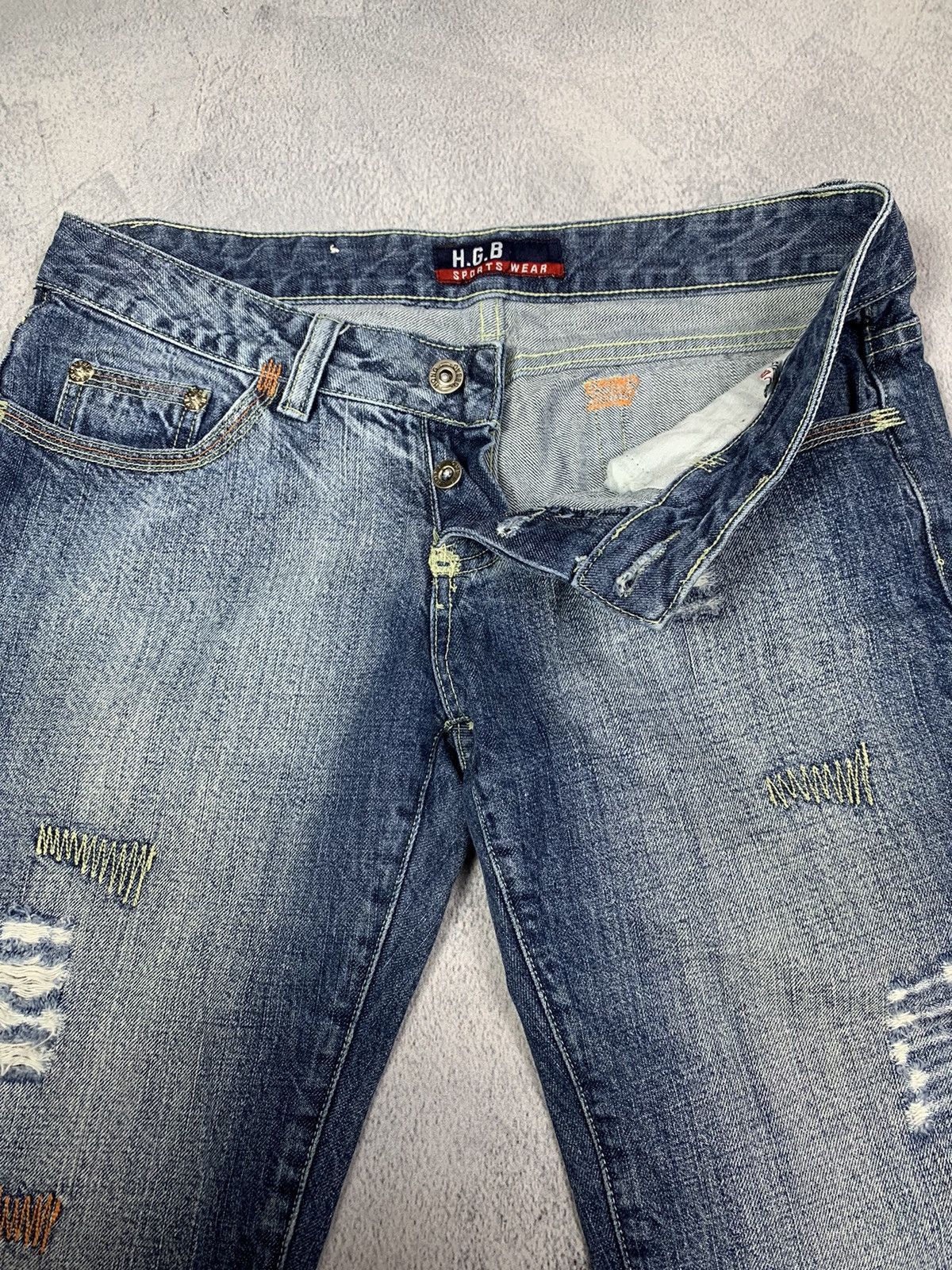 Other Vintage Y2KJapanese denim stripe trousers low rise jeans 30 Size 30" / US 8 / IT 44 - 3 Thumbnail