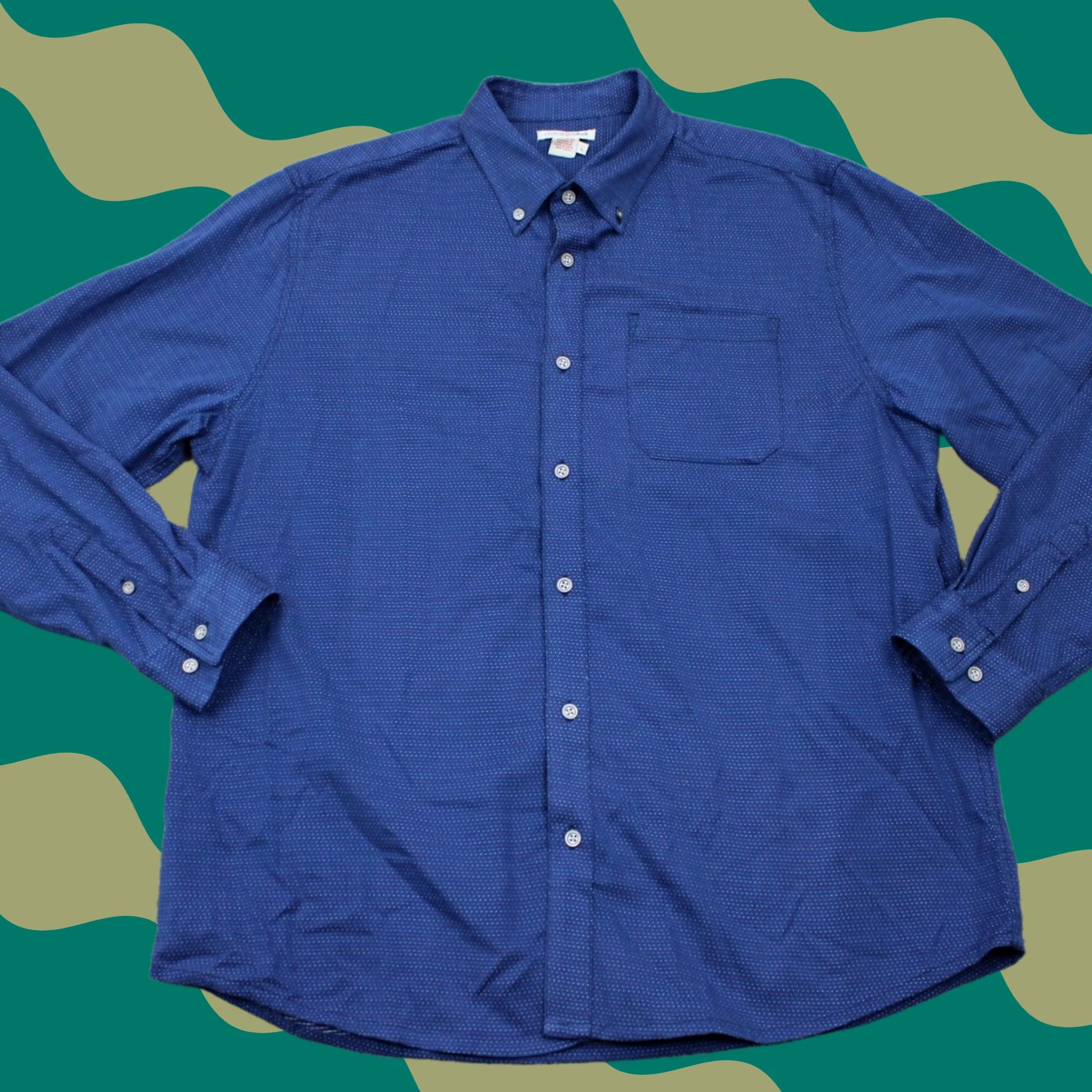Carbon2Cobalt Carbon 2 Cobalt Shirt Mens Large Blue Geometric 100% Cotton L/S Button Down Size US L / EU 52-54 / 3 - 1 Thumbnail