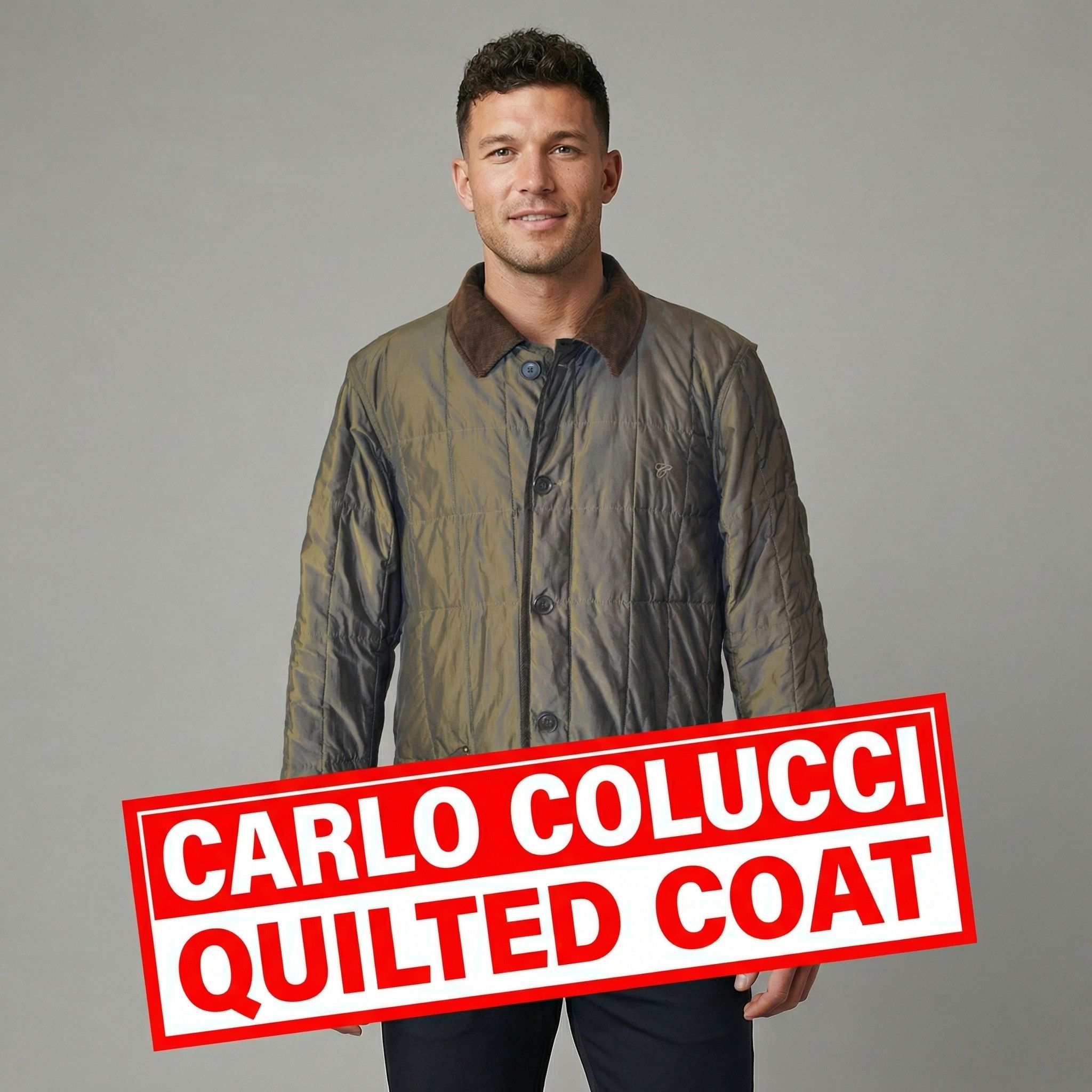 Carlo Colucci Jacket Carlo Colucci Vintage Olive | Rare 90s Men’s Classic Size US L / EU 52-54 / 3 - 1 Thumbnail