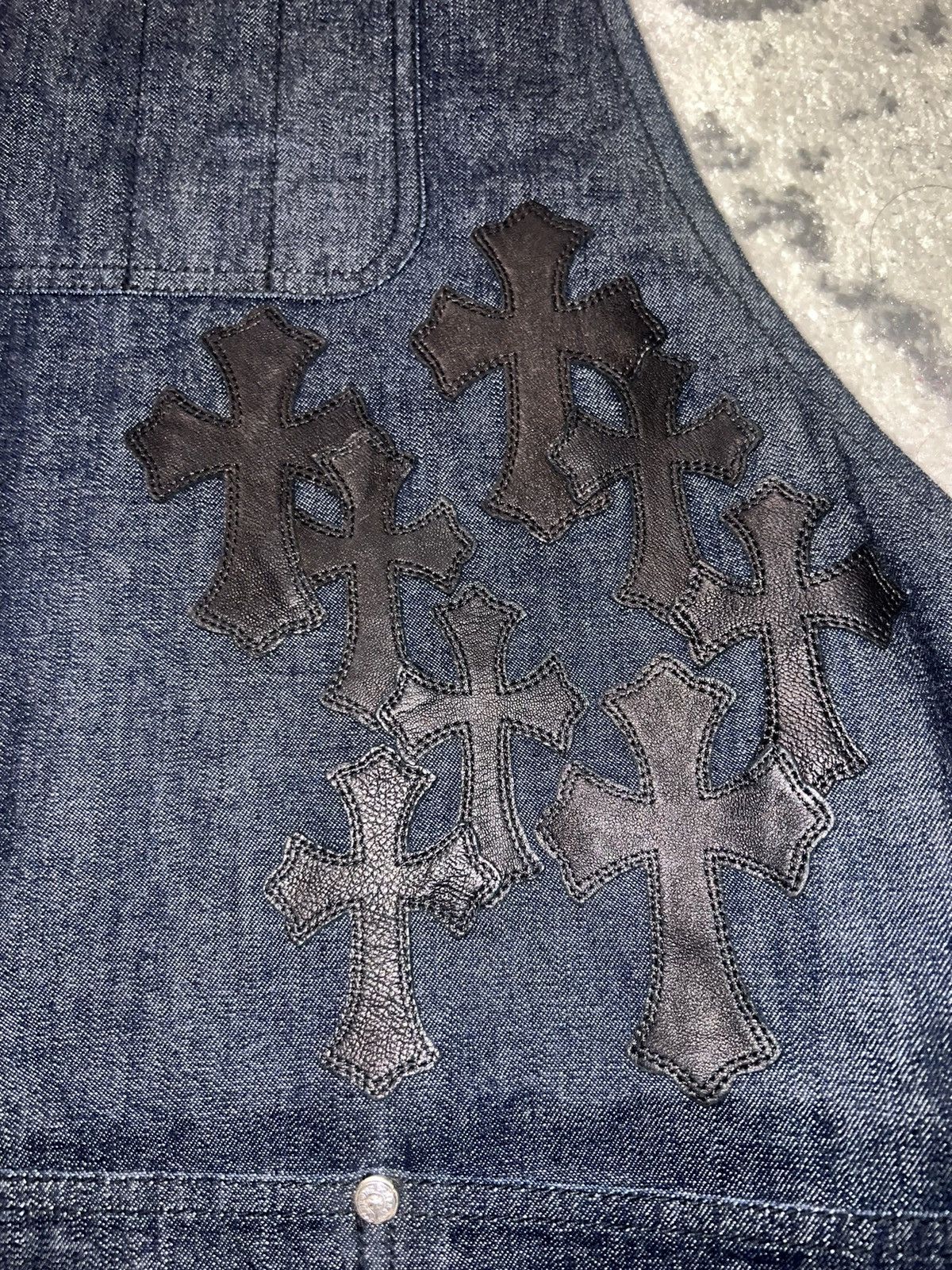 Chrome Hearts Leather cross patch blue denim grilling cooking apron Size US XL / EU 56 / 4 - 3 Thumbnail