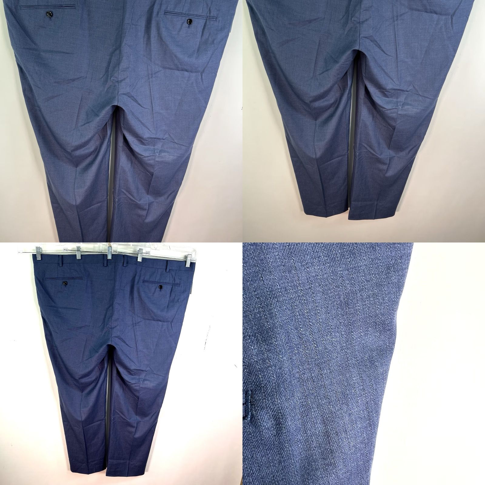 Vintage Indochino Hayle 100% Wool Lined Dress Pant Mens Size 54 X31 Blue Textured Dress Pants Regular Wool Navy/Blue 90s Theme Mens Size US 38 / EU 54 - 8 Thumbnail