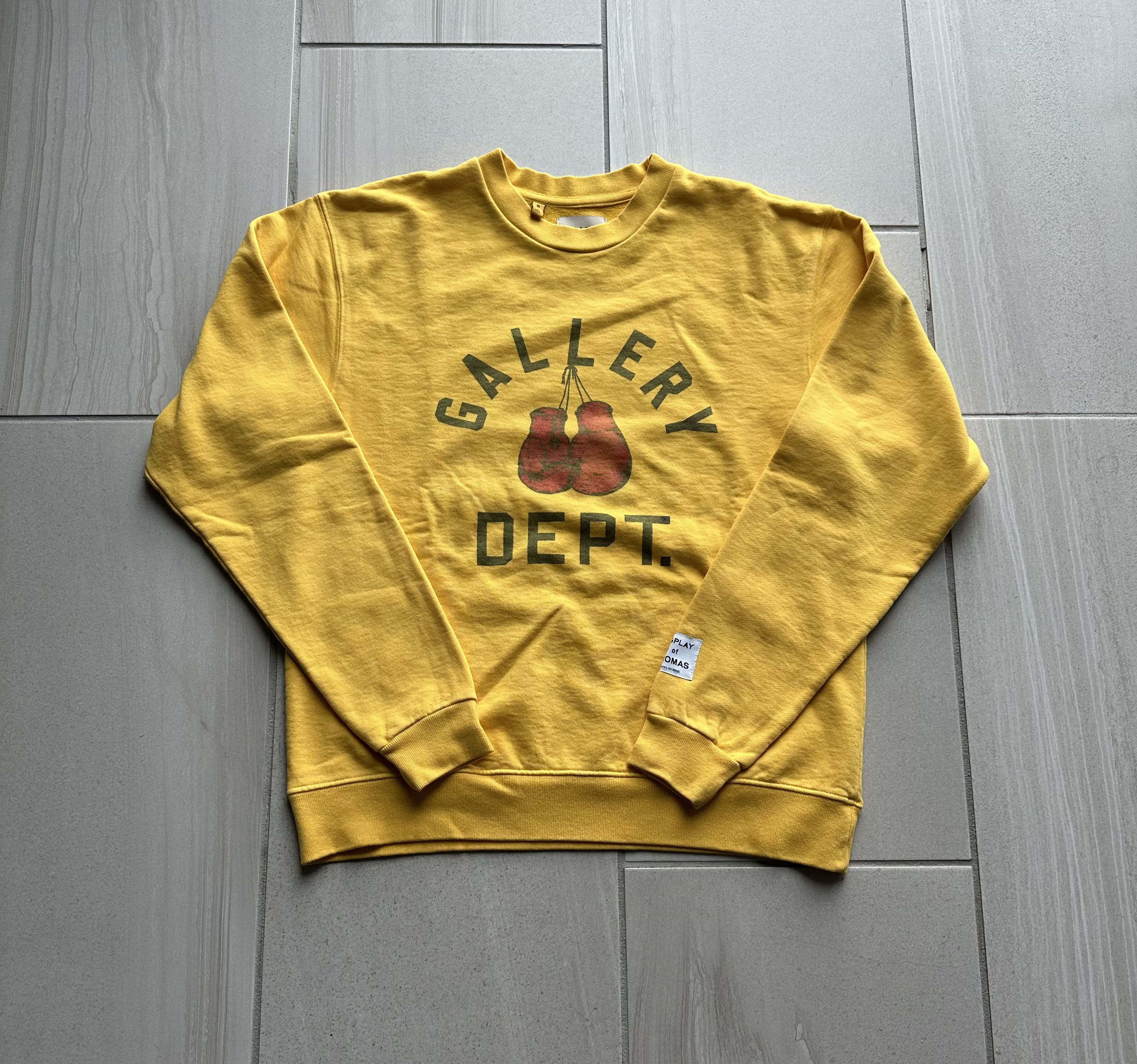 image of Gallery Dept Boxing Crewneck in Gold, Men's (Size Small)