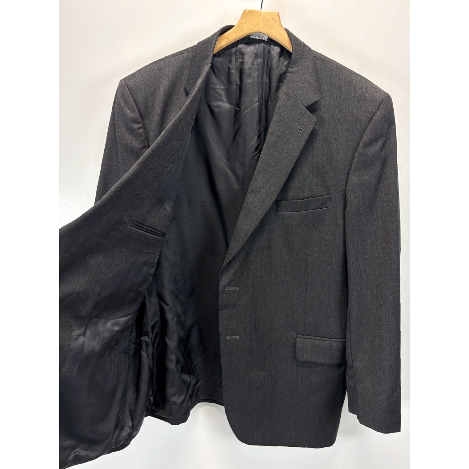 Jos. A. Bank Jos. A Bank Charcoal Sport Coat Blazer Mens 48R Career Single Vent 100% Wool Blazer, Wool, Black/Gray, 48, Regular, Mens, Career, Business Size 48R - 5 Thumbnail
