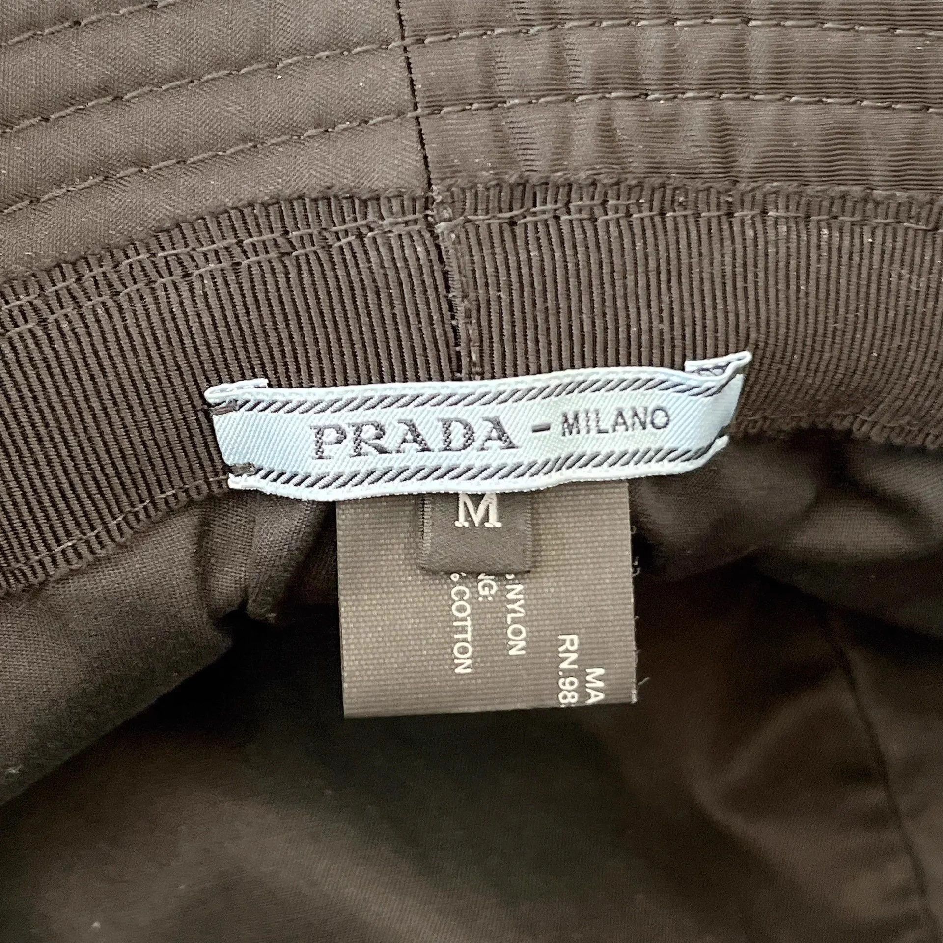 Prada Prada Triangle Logo Black Bucket Hat M Size ONE SIZE - 5 Thumbnail