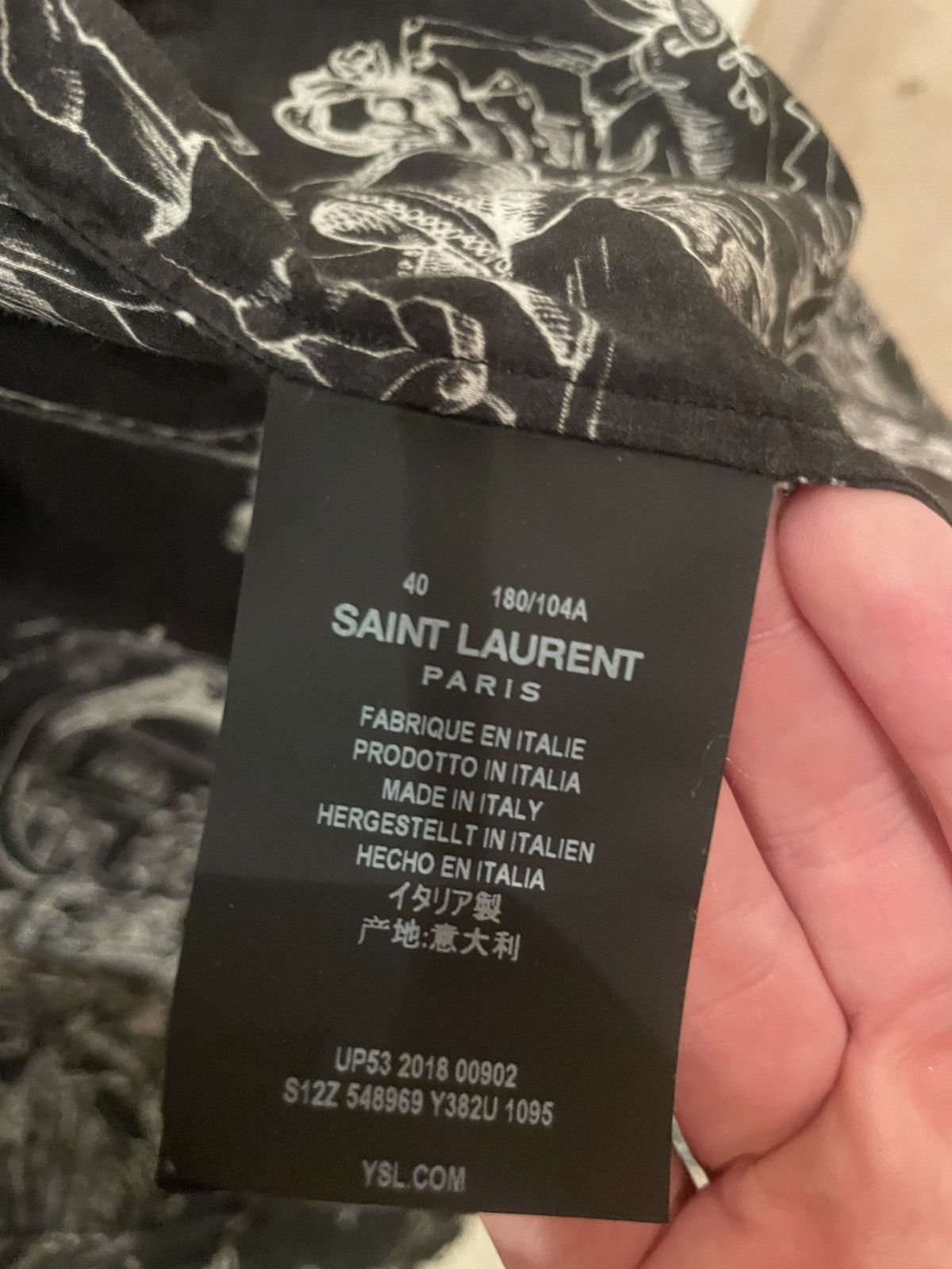 Saint Laurent Paris SS18 Mexican Skeleton Party Shirt 40 Size US M / EU 48-50 / 2 - 2 Thumbnail