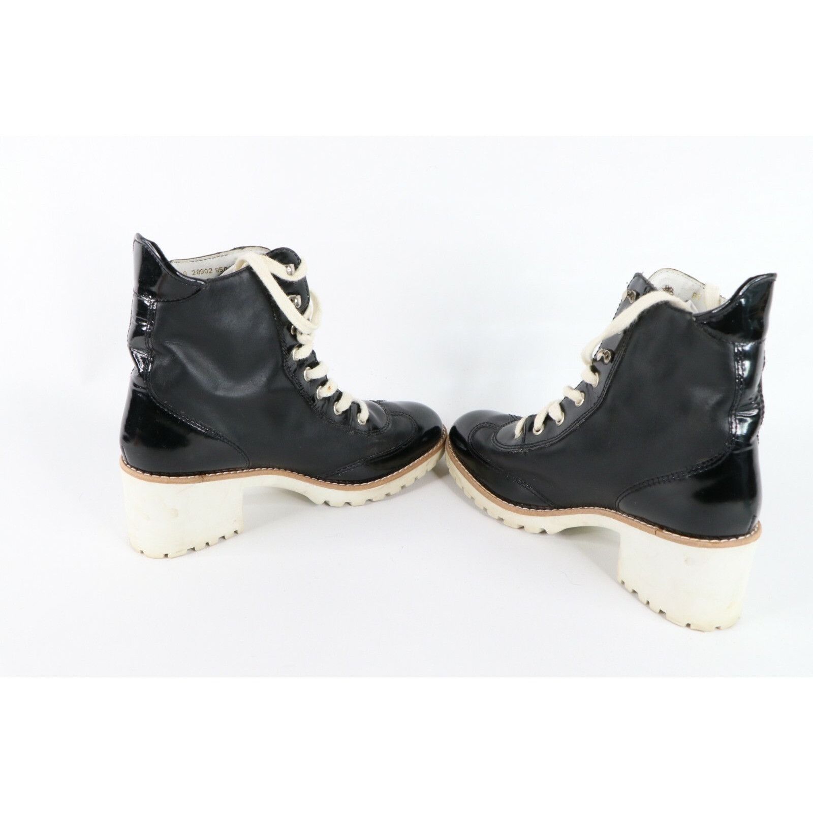 Vintage Vintage 90s Y2K Babydoll Patent Leather Heeled Combat Boots Size US 8 / IT 38 - 7 Thumbnail