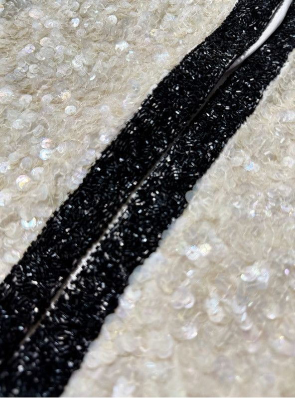 Other VTG Scarlet Rage Sequin Cropped Jacket Ivory Black Bolero Size M / US 6-8 / IT 42-44 - 7 Thumbnail