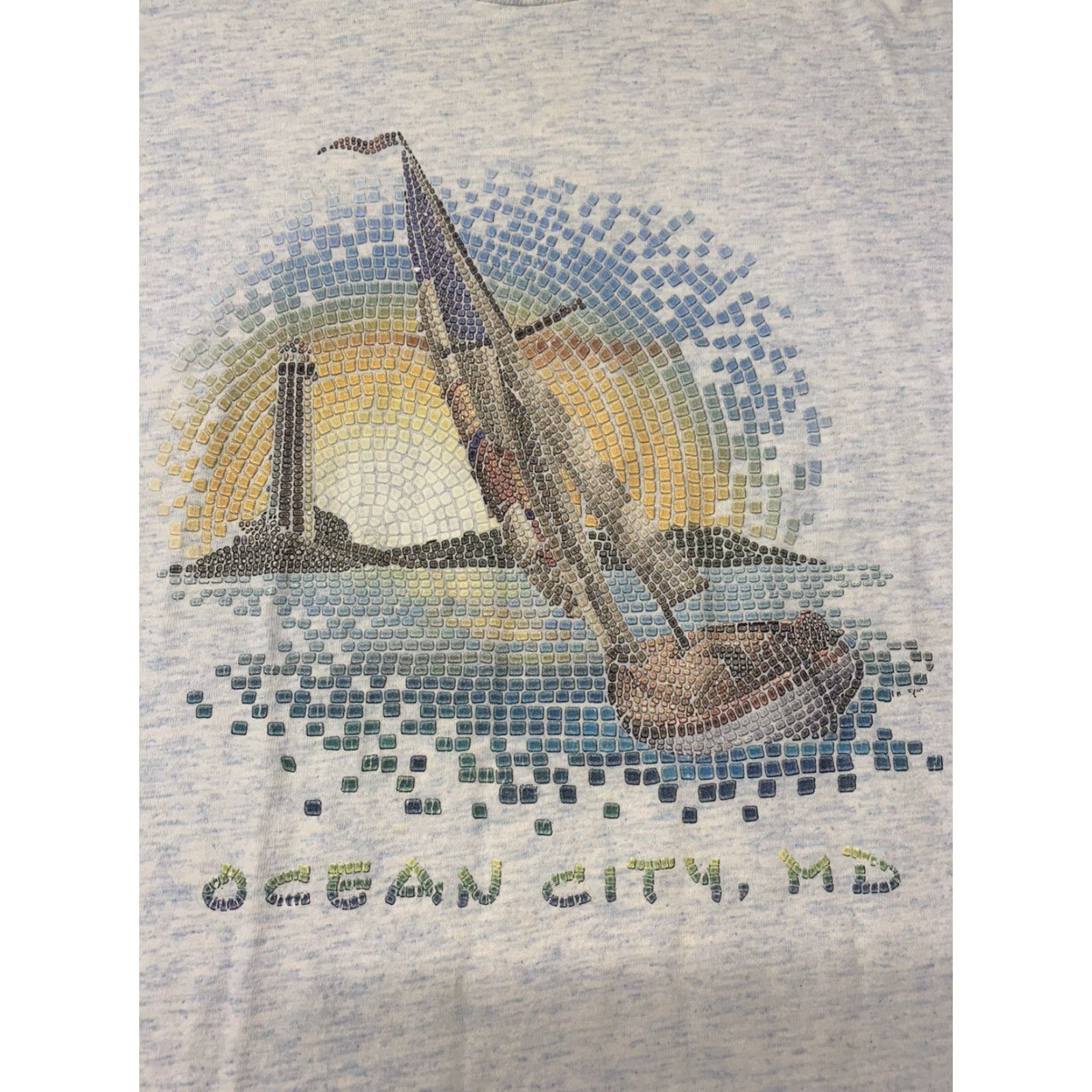 Vintage VINTAGE Cal Cru Ocean City MD T Shirt L Blue Grey Mens Regular Crew Neck Short Sleeve #493 Size US L / EU 52-54 / 3 - 2 Thumbnail