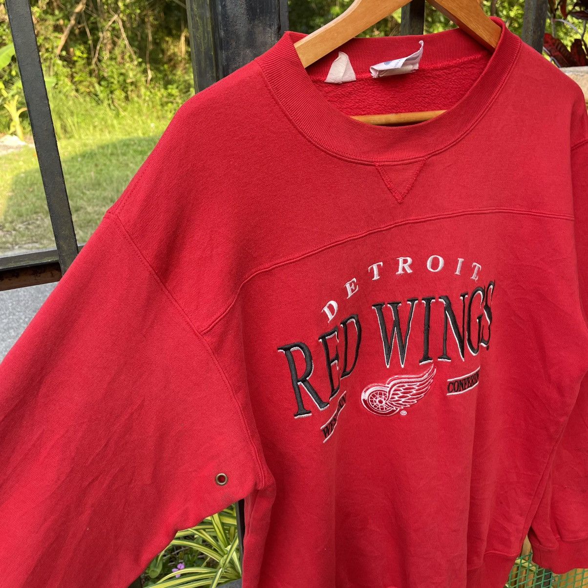 Red Wing 🔥Vintage 90s Detroit Red Wings Embroidered Logo Sweatshirts Size US M / EU 48-50 / 2 - 6 Thumbnail