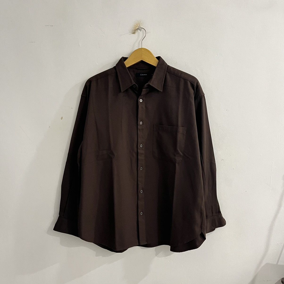 Japanese Brand Rageblue LS Brown Button Up Size US M / EU 48-50 / 2 - 1 Thumbnail