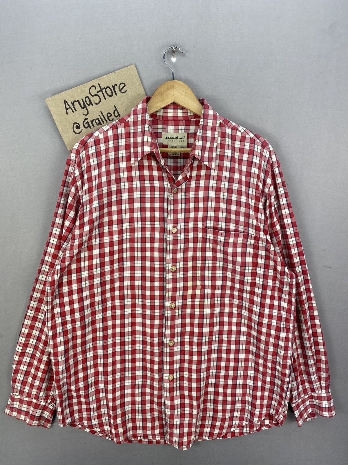 Eddie Bauer Eddie Bauer Gingham Pattern Check Flannel Shirts Button Up Size US XL / EU 56 / 4 - 1 Thumbnail