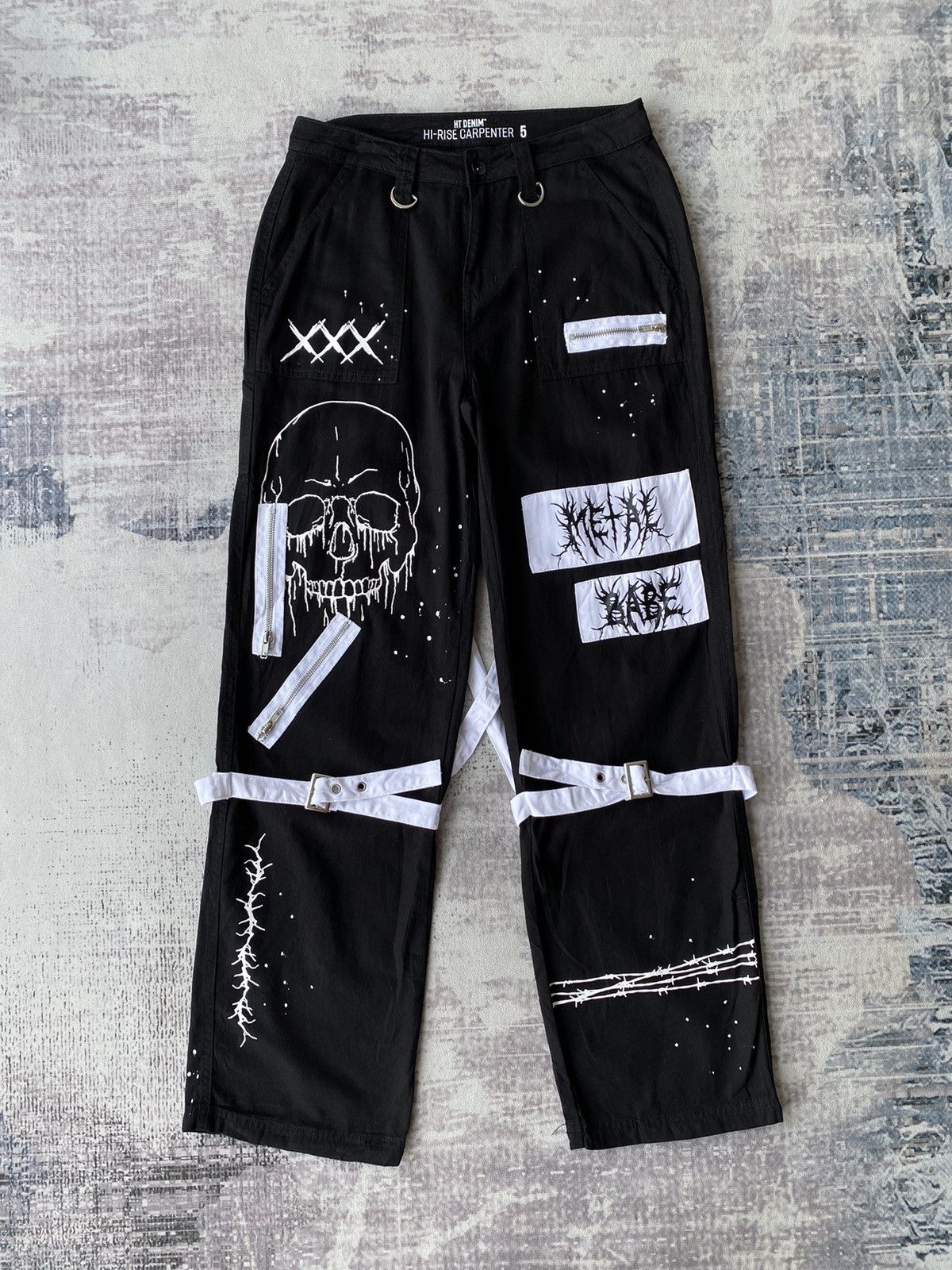 Japanese Brand Vintage Metal Babe Skull Tactical Bondage Riot Punk Pants Size US 29 - 1 Thumbnail