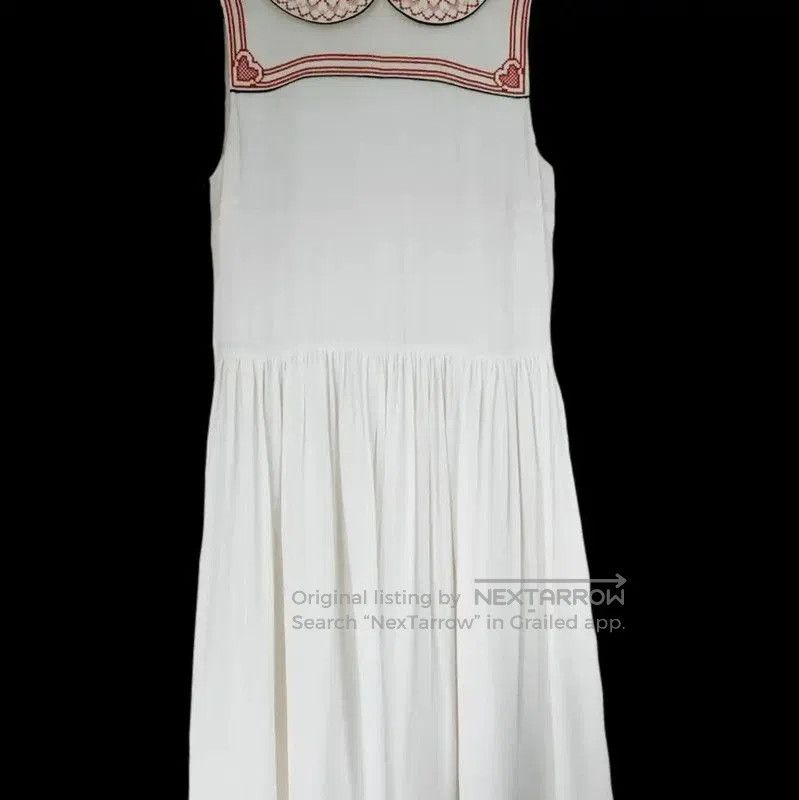 Miu Miu Miu Miu Summer White Silk Embroidered Dress . Size M / US 6-8 / IT 42-44 - 2 Thumbnail