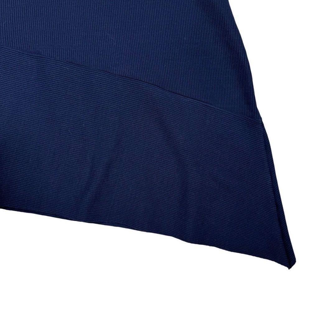 Zara NWT New Zara Asymmetrical Ribbed Knit Navy Viscose Skirt Si Size 36" / US 14 / IT 50 - 4 Thumbnail