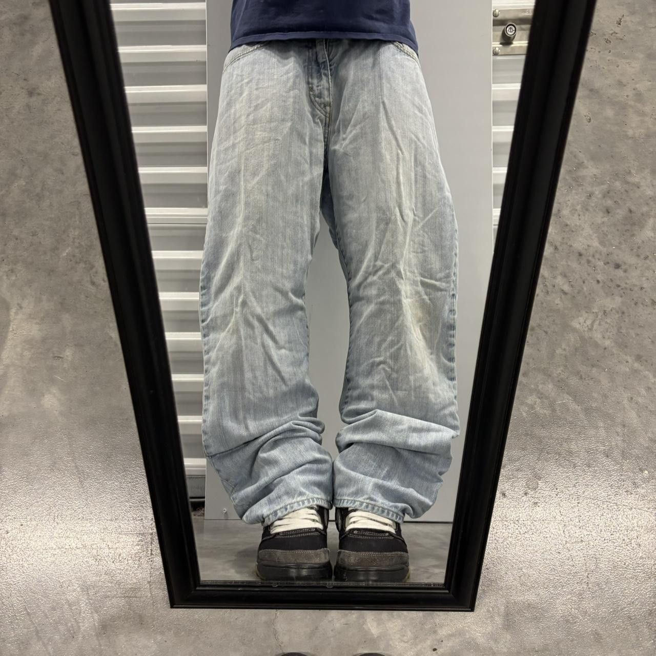 Japanese Brand × Vintage Crazy Vintage Y2K/2000s Grunge Faded Light Wash Essential Denim Jeans! Size US 34 / EU 50 - 1 Thumbnail