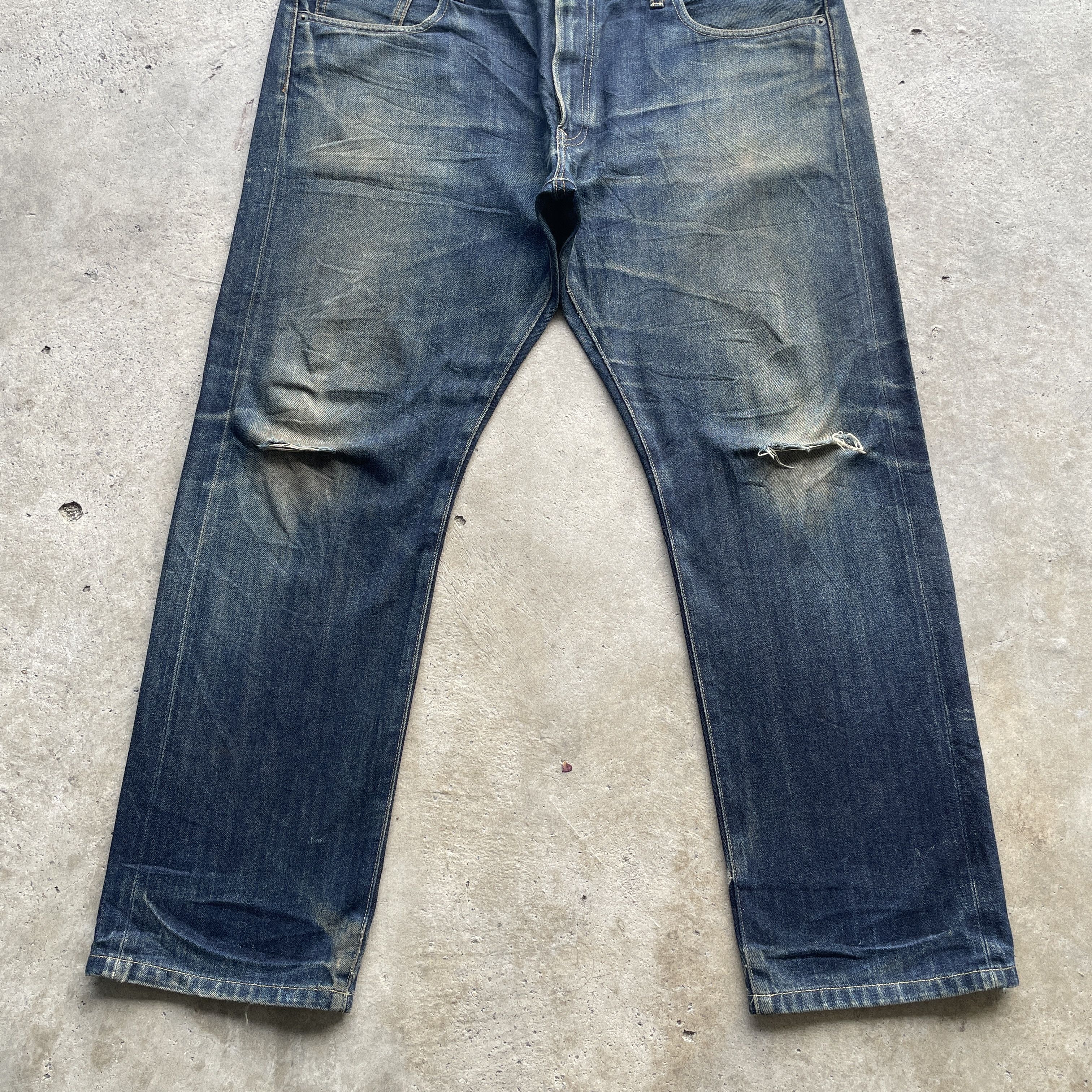 Japanese Brand VINTAGE JAPANESE DISTRESSED FADED RUSTY SELVEDGE JEANS PANTS Size US 39 - 4 Thumbnail