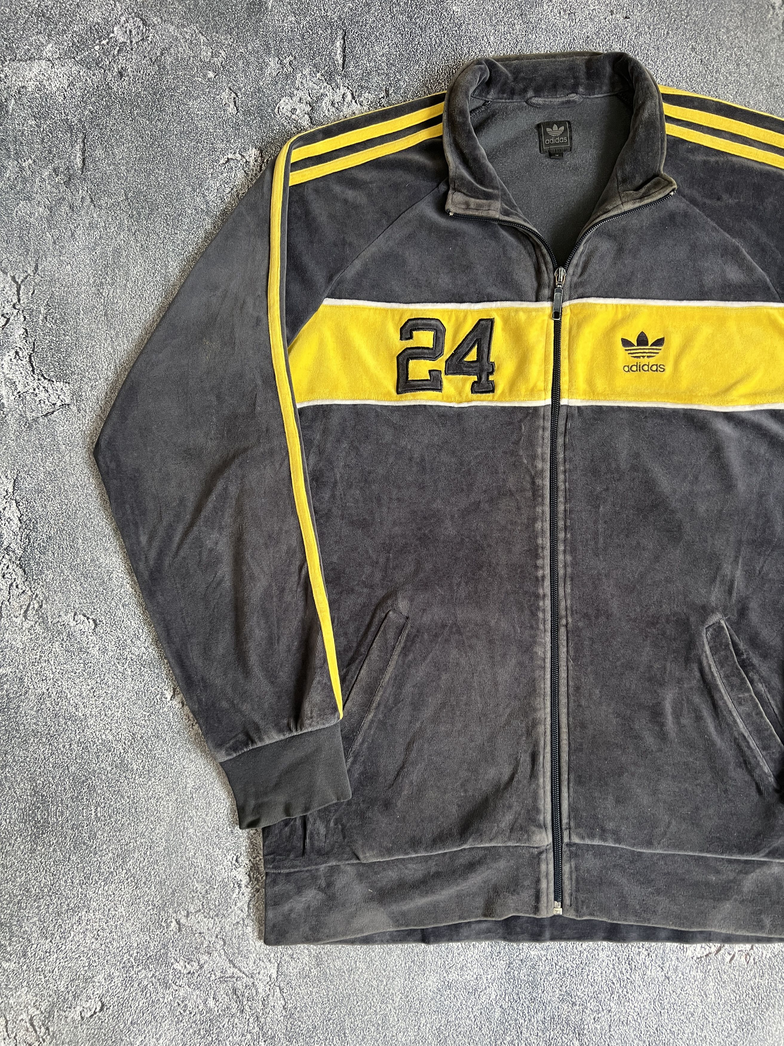 Adidas Vintage ADidas track jacket velvet 24 yellow y2k zip Size US M / EU 48-50 / 2 - 5 Thumbnail