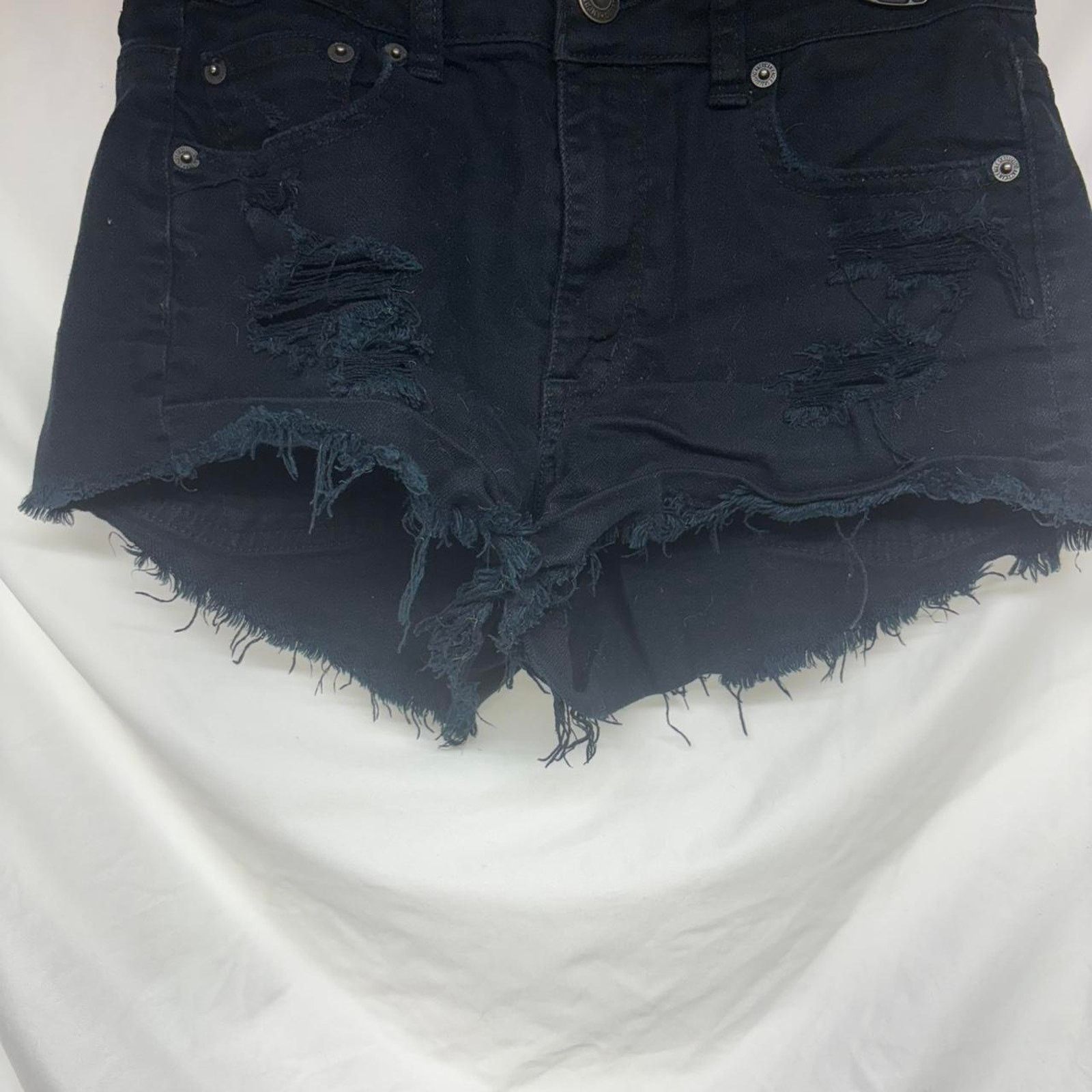 American Eagle Outfitters American eagle black distressed denim Size 26" / US 2 / IT 38 - 1 Thumbnail