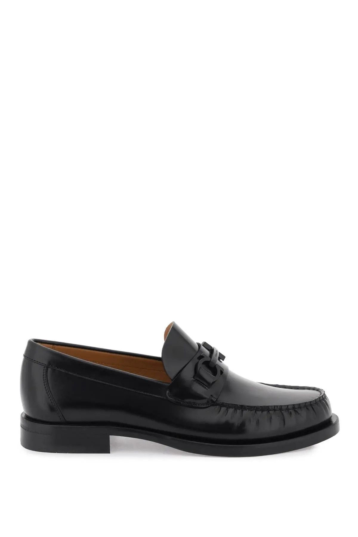 image of Salvatore Ferragamo O1S22I1N0324 Gancini Loafers In Black, Men's (Size 8)