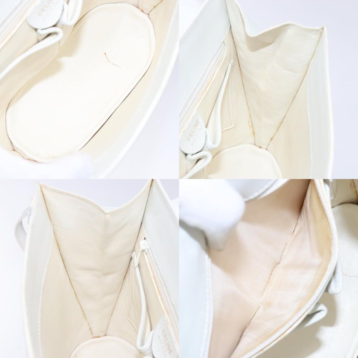 Celine CELINE Shoulder Bag Leather Gold White Size ONE SIZE - 12 Thumbnail