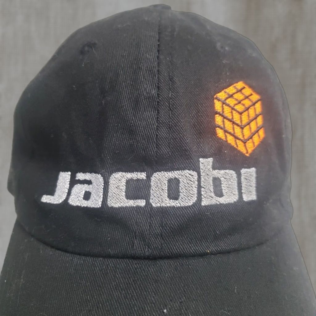 Logo 7 VINTAGE Jacobi Trucker Hat Cap Adult Adjustable Strapback Corduroy Black Block Logo Hat Mens Size ONE SIZE - 1 Thumbnail