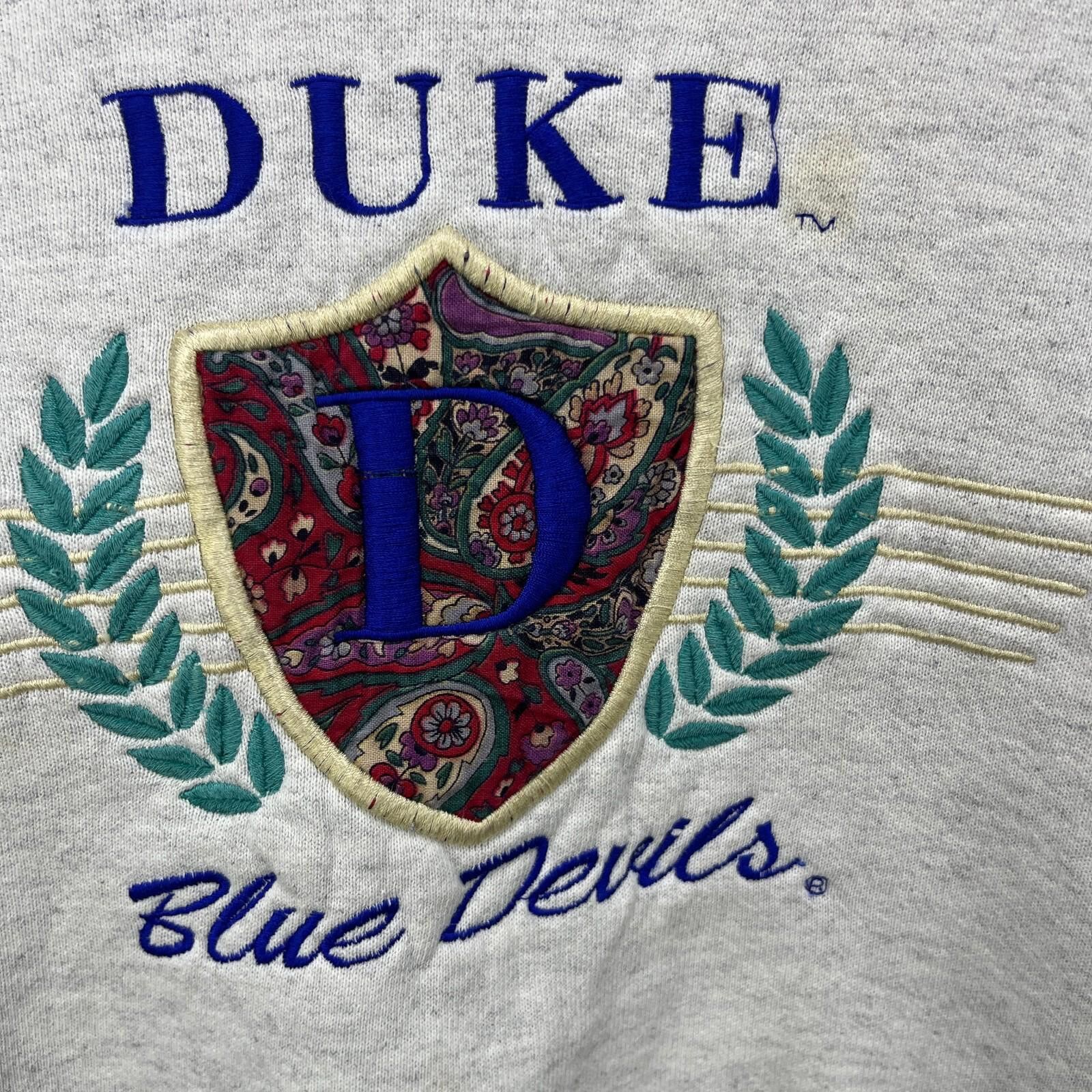 Vintage Vintage 90s Duke University Blue Devils Sweatshirt XL Size US XL / EU 56 / 4 - 2 Thumbnail
